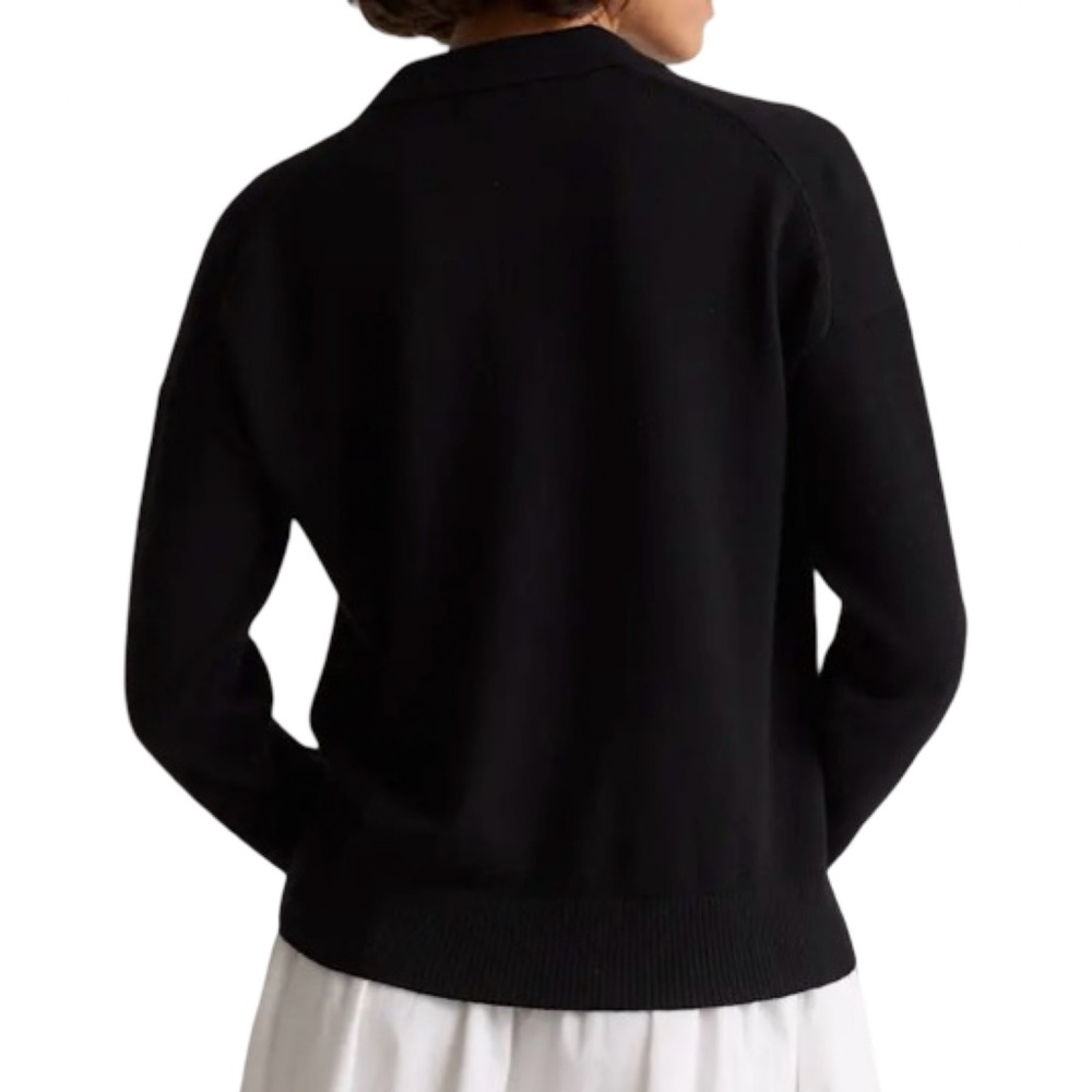 Quince NWT Mongolian Cashmere Polo Sweater Women’s Black Size XS - Picture 3 of 7